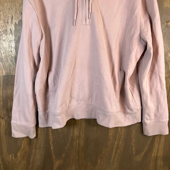 Express Womens Sweatshirt Light Pink Pullover 1/4 Zip Hoodie Stretch Large - Picture 3 of 12